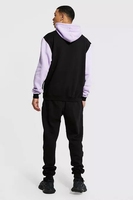 KY OEM Ensemble pantalon de jogging bicolore pour hommes Vente en gros de survêtement taille XXL grande taille avec fermeture éclair 1/4 imprimé en blocs de couleurs