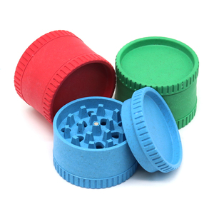 Custom Logo 55mm 3-Part Biodegradable Plastic Dry <b>Herb</b> Grinder Plant Fiber Magnetic Lighter for <b>Smoking</b> Features Accessory - Product Image 2