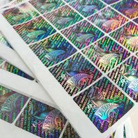 Feuille d'étiquette d'hologramme personnalisé, composant décoratif, emballage pas cher