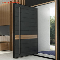 Portes pivotantes modernes en métal pour usage commercial, entrée d'appartement et extérieur avec isolation thermique