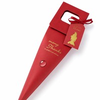 Cône d'emballage cadeau pour bouquet avec ruban et étiquette de remerciement, boîte d'emballage pour fleurs pour fleuriste, cadeau de mariage, vente en gros