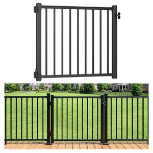 4 Fuß Aluminium-Terrassentor-Set für 42 Zoll. H-Zaun mit automatisch schließendem Scharnier, rostfreies Außentor - Product Image 1