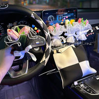 Bouquet de fleurs séchées pour voiture Clip d'aromathérapie Rafraîchisseur d'air Diffuseur de parfum Décoration Accessoires d'intérieur de voiture