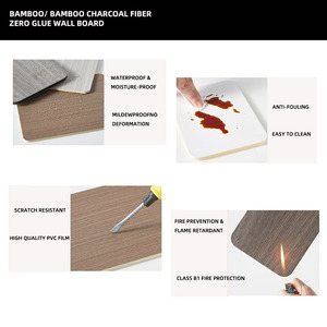 Painel e Placa de Parede em Veneer de Madeira de Carvão de Bambu com Vários Designs de Textura de Madeira / Coextrusão de Fibra de Carbono Cristal - Product Image 2