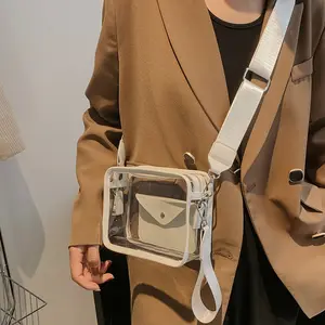 2023 Clear Purse Stadium Approved Crossbody Bag PVC Jelly Handbags Transparent for Women with Strap Fashion Bag Candy Portable