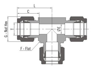 Swagelok 316 thép không gỉ ống đôi ferrule TEE phù hợp Báo Chí khuỷu tay và giảm Ống Fittings-1pc moq - Product Image 2