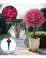 Plantes artificielles en gros de 60 cm (2 pieds) / Plantes artificielles résistantes aux UV, modèle eucalyptus rose à poser au sol pour jardin extérieur