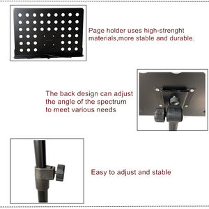 Pupitre de <span class=keywords><strong>musique</strong></span> en fer renforcé, design anti-bascule, pupitre de <span class=keywords><strong>musique</strong></span> pour partitions, pupitre d'<span class=keywords><strong>instrument</strong></span> stable pour chœur - Product Image 3