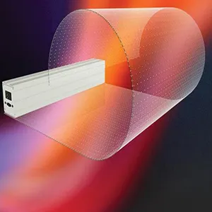 Tela de vídeo LED transparente e flexível P20mm para construção comercial e exibição de fundo
