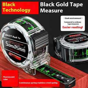 Высококачественная флуоресцентная рулетка, линейка черного цвета толщиной 5 7,5 10 метров, Метрическая линейка - Product Image 3