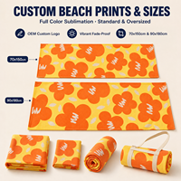 Serviette de plage en microfibre personnalisée en gros, imprimé coloré résistant à la décoloration, séchage rapide, sans sable