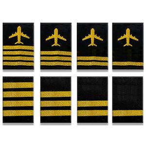 Professionelle Uniform Latten Fluglinienpilot Epaulets, Vier Latten Kapitän Schulter Platten Insignien-Schieber Cosplay Epaulettenschieber - Product Image 3