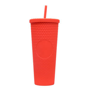 Vaso <span class=keywords><strong>de</strong></span> Plástico <span class=keywords><strong>de</strong></span> 24 oz con Tapa y Pajita, Reutilizable, Libre <span class=keywords><strong>de</strong></span> BPA, para Café Helado, Vasos <span class=keywords><strong>de</strong></span> Doble Pared para Smoothies, Regalos para Mujeres y Hombres - Product Image 6