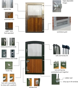 Kualitas tinggi ukuran standar eksterior tugas berat logam kayu Hybrid kuda gudang Belanda Paddock pintu untuk pasure kuda stabil - Product Image 6