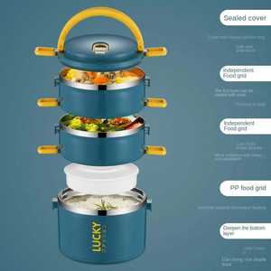 Boîte à lunch isolée scellée Offre Spéciale Employé de <span class=keywords><strong>bureau</strong></span> Boîte à repas en acier inoxydable avec four à micro-ondes Chauffée Boîte à bento Étudiante Femme - Product Image 5