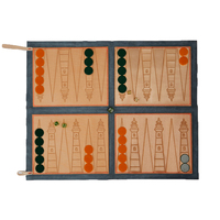 Luxuriöses PU-Leinwand-Unterhaltungs-Backgammon-Spiel Reiseportables Faltbares Maßgefertigtes Roll-Up Schach-Backgammon-Set