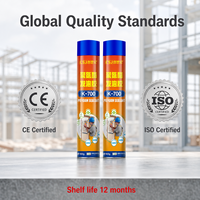 Mousse d'étanchéité polyuréthane K-700 750ml en aérosol pour la construction et la décoration intérieure, remplissage des cadres de portes et de fenêtres