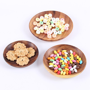 Accueil Restaurant <span class=keywords><strong>Vaisselle</strong></span> Plateau En Bois Ensemble Personnalisé Rond Acacia Assiette En Bois pour Plat Alimentaire Fruits Dessert Café - Product Image 6