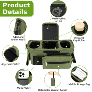 Organizador <span class=keywords><strong>para</strong></span> Cochecito con Portavasos Aislados, Organizador Ajustable <span class=keywords><strong>para</strong></span> Cochecito con <span class=keywords><strong>Bolsa</strong></span> <span class=keywords><strong>para</strong></span> Teléfono Desmontable - Product Image 3