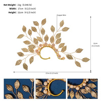 Miallo moda aleación oreja envoltura joyería hecha a mano pendiente hoja cobre alambre cristal cuenta decoración oreja brazalete para mujer