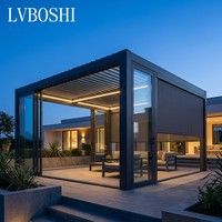 Pergola motorisée commerciale à lames orientables avec écrans Ziptrak, LED, résistante aux ouragans, en aluminium robuste, pour balcon, gazebo, resort, jardin, spa