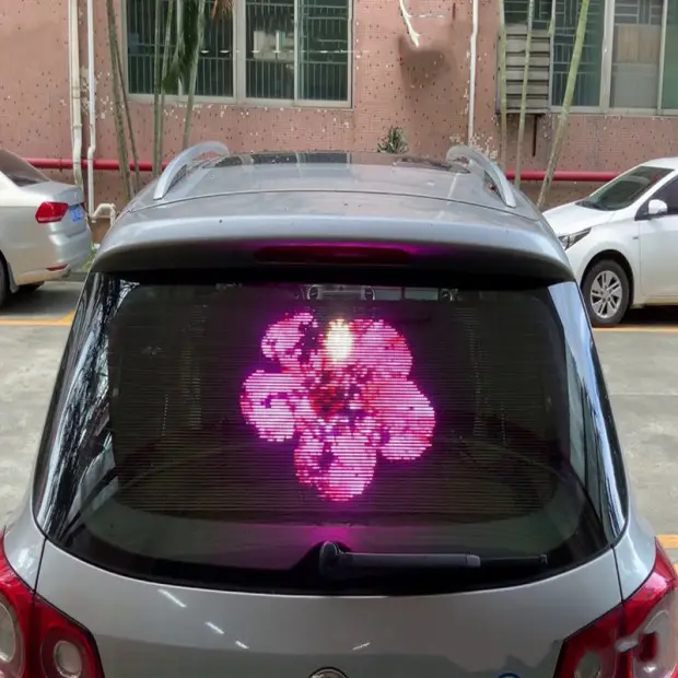 Pantalla Led transparente para ventana trasera de coche, pantalla para publicidad, gran oferta