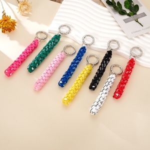 Customized Macrame Colorful Braided Strap Handmade <b>Bag</b> <b>Charms</b> Women Clothing Accessories Summer Holiday Girls Car Key Chain - Product Image 1