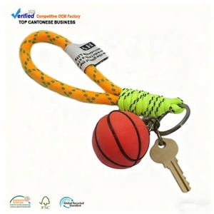 Mini Sports Basketball 3D Accessories Wholesale Custom Woven Label Logo Rubber Keyrings for Team Gifts Souvenir