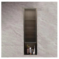 Niche murale décorative avec porte en verre Niches de douche encastrées en acier inoxydable 304 pour intérieurs de maison