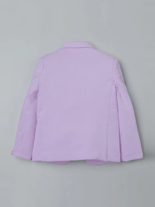 เสื้อเบลเซอร์ผ้าฝ้ายลายลาเวนเดอร์สำหรับเด็กผู้ชาย แจ็คเก็ตสำหรับงานปาร์ตี้สุดเท่ห์ พร้อมเนื้อผ้าพรีเมียมและทรงสวมใส่สบายสำหรับเด็ก - Product Image 4
