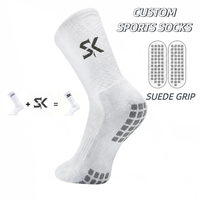 Chaussettes de football avec semelle antidérapante en daim, chaussettes de football antidérapantes pour hommes et garçons, chaussettes d'entraînement et de match antidérapantes