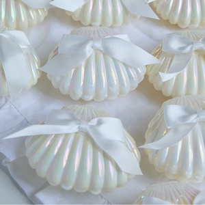 <span class=keywords><strong>Bougie</strong></span> romantique <span class=keywords><strong>en</strong></span> coquille de perle, à couvercle rabattable, lumineuse, irisée, nacrée, parfumée, pour la décoration de table de mariage - Product Image 2