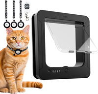 Porte pour animaux de compagnie en plastique avec capteur RFID, technologie intelligente, entrée/sortie contrôlable pour chats et chiens