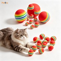 Balle pour animaux de compagnie en mousse EVA arc-en-ciel durable et écologique Petora, jouet interactif personnalisé avec logo, pour chiens et chats, divertissement à domicile
