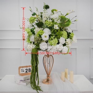DKB Wedding Centerpieces <b>Table</b> Decorations Flower Ball Centerpieces Silk Rose Green White Flower Balls for Wedding Decoration - Product Image 2