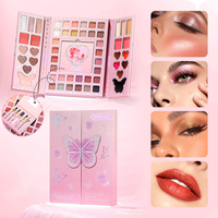 Julystar Palette Yeux & Visage Tout-en-un Ultime 54 Couleurs NET 83,4g – Fard à Joues, Contour, Paillettes, Mat, Illuminateur – Pinceau Multifonction