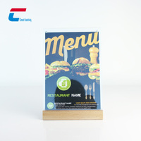 Cadre de table en acrylique, cadre photo de table, porte-menu, support d'affichage NFC avec base en bois, taille A4 A5 A6