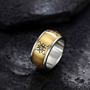 Chinese Style Rotating <b>Ring</b> Men's Gold <b>Silver</b> Constellation Design Gift Jewelry Index Finger Accessory - Product Image 2