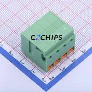 KF207R-6.35-4P Spring Terminal Block Bent Lead Through Hole,P=6.35mm Connector 1x4P 6.35mm Green 4P - Product Image 2