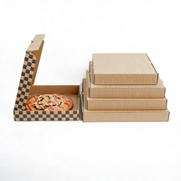 Cajas de Pizza para Llevar de Papel Kraft de Grado Alimenticio con Logotipo Personalizado de Fábrica, de 6 a 10 Pulgadas, con Recubrimiento UV, Reciclables
