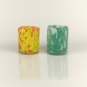 Portacandele in <span class=keywords><strong>vetro</strong></span> colorato con coriandoli decorativi <span class=keywords><strong>di</strong></span> lusso soffiati a mano personalizzati - Product Image 1