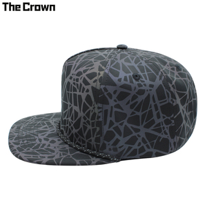 Casquette à visière plate réfléchissante à 5 panneaux avec logo personnalisé, motif verre craquelé, vente en gros, fabricant - Product Image 2