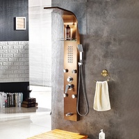 Colonne de douche en or Rose SS304 de haute qualité, panneau de douche de luxe multifonction