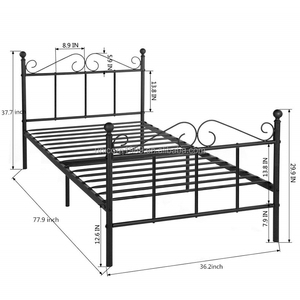 Phong Cách Châu Âu Đồ Nội Thất Phòng Ngủ Copulate Sắt Rèn Giường Kim Loại Nền Tảng Giường Khung Tùy Chỉnh - Product Image 4