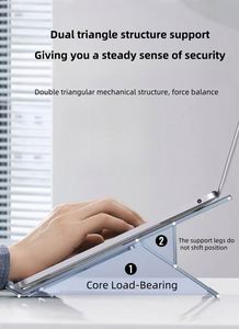 Support portable multifonction en alliage d'aluminium pour ordinateur portable, réglable en hauteur, pliable, support de bureau, fixation pour tableau de bord, pour utilisation sur bureau - Product Image 5