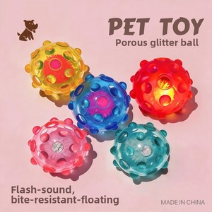 Pelota de juguete para perros Glow Sound de 9 cm, flotante, duradera, resistente a mordidas, fácil de lavar, para ejercicio de mascotas al aire libre en verano, para lotes pequeños. - Product Image 3