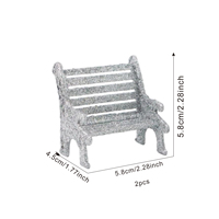 SANWEI Mini Banc de Jardin Décoratif pour Maison de Poupées, Meubles Miniatures, Chaise, Tabouret, Ornements, Accessoires, Jouets DIY