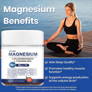 Gomitas de Magnesio <span class=keywords><strong>14</strong></span> en 1 para Dormir y Apoyo Muscular, Suministro para 90 Días, <span class=keywords><strong>Sin</strong></span> Azúcar Añadido - Product Image 5