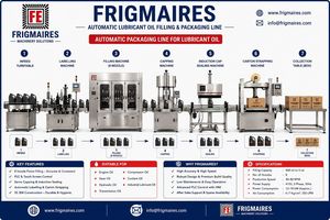 Ligne de remplissage et d'emballage d'huile lubrifiante pour équipement automatique FRIGMAIRES avec contrôle PLC et technologie de remplissage servo, et bouchage - Product Image 2