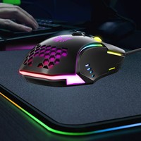 ONIKUMA CW902 Mouse Gaming Berkabel 6400DPI RGB Dapat Disesuaikan 7 Tombol Dapat Diprogram Mouse USB Ergonomis Sarang Lebah untuk PC Laptop